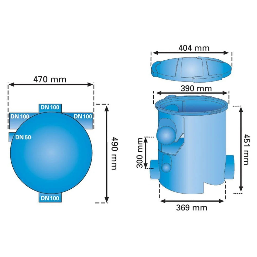 Rainwater harvesting Filter Kit B - 450m2 filter, calmed inlet and siphon overflow PN: 254020